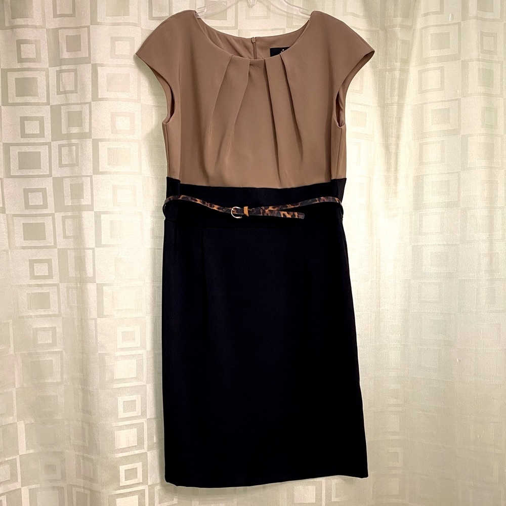 Ronni Nicole cap sleeve two toned dress with zippered back.